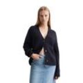 Cardigan MARC O'POLO DENIM "aus kuscheligem Schurwolle-Mohair-Mix" Gr. L, blau Damen Strickjacken