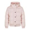 Winterjacke URBAN CLASSICS "Urban Classics Damen Girls Hooded Puffer Jacket" Gr. 146/152, pink Mädchen Jacken