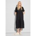 Midikleid STREET ONE Gr. 34, EURO-Größen, schwarz (black) Damen Kleider in Unifarbe