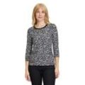 3/4-Arm-Shirt BETTY BARCLAY "Betty Barclay Basic Shirt mit Leoprint" Gr. 40, schwarz (schwarz, grau) Damen Shirts Druck