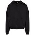 Sweatjacke URBAN CLASSICS "Urban Classics Herren 90's Zip Hoody" Gr. XL, schwarz Herren Sweatjacken