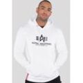 Kapuzensweatshirt ALPHA INDUSTRIES "Basic Hoody", Herren, Gr. XXL, weiß, angeraute Sweatware, Obermaterial: 80% Baumwolle, 20% Polyester, bedruckt, modisch, normal, Rundhals, Langarm Rippbündchen, Sweatshirts