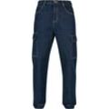 Bequeme Jeans SOUTHPOLE "Southpole Herren Southpole Denim With Cargo Pockets", Herren, Gr. 30, Normalgrößen, blau (indigo raw), 100% Baumwolle, unifarben, casual, Jeans