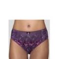 Slip NUANCE Gr. 48/50, lila (aubergine) Damen Unterhosen mit Blüten-Stickereien