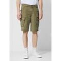 Cargobermudas STREET ONE MEN, Herren, Gr. 31, Kurz, grün (thyme grün), Web, 96% Baumwolle, 4% Elasthan, unifarben, casual, regular fit knielang, Hosen