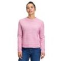 Strickpullover BETTY & CO "Betty & Co Strickpullover mit Rippbündchen", Damen, Gr. 44, rosa (rose melange), Strick, Obermaterial: 52% Polyester recycelt, 32% Polyester, 6% Polyamid, 6% Polyacryl, 4% Wolle., casual, lässig geschnitten normal, Rundhals, Langarm, Pullover, Rippbündchen