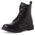 Winterboots TAMARIS Gr. 41, schwarz, Damen, Leder, Lederimitat, Schuhe, Blockabsatz, Schnürboots, Winterstiefelette, T-Logo an der Zunge, Topseller