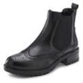 Stiefelette LASCANA, Damen, Gr. 38, schwarz, Obermaterial: 70% Rindsleder, 30% Elasthan. Futter: 85% Textilmaterial, 15% Lederimitat. Decksohle: 100% Lederimitat. Laufsohle: 100% Synthetik, unifarben, casual, Schuhe, Stiefel, Boots, Chelseaboots, Schlupfstiefel