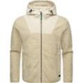 Fleecejacke RAGWEAR "Adar" Gr. L (52), beige (ecru), Herren, Obermaterial: 100% Polyester, Innenfutter: 100% Polyester, Jacken, Angesagte Herren Plüschjacke mit hohem Kragen