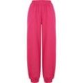 Stoffhose URBAN CLASSICS "Urban Classics Damen" Gr. XXL, US-Größen, pink (hibiskuspink) Damen Hosen