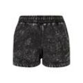 Sweatshorts URBAN CLASSICS "Urban Classics Damen Ladies Towel Washed Sweat Shorts" Gr. 4XL, US-Größen, schwarz, Damen, 70% Baumwolle, 30% Polyester, unifarben, Hosen