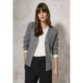 Cardigan CECIL Gr. XXL (46), flint grau melange, Damen, Stoff, 33% Polyester, 31% Polyacryl, 24% Baumwolle, 12% Nylon, unifarben, Strickjacken, mit V-Ausschnitt