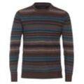 Strickpullover CASAMODA "CASAMODA Pullover gestreift" Gr. L, braun (kastanienbraun) Herren Pullover