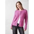 Cardigan CECIL, Damen, Gr. L (42), pink (jewel pink), Web, 68% Baumwolle, 32% Polyacryl, meliert, casual, normal normal, Rundhals, Langarm Bündchen, Strickjacken, mit dekorativer Knopfleiste