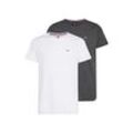 T-Shirt TOMMY JEANS "TJM XSLIM 2PACK JASPE" Gr. XXXL, schwarz-weiß (black, white) Herren Shirts Bestseller