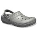 Hausschuh CROCS "Classic Lined Clog", Damen, Gr. 37, grau, Croslite, casual, Schuhe, Gartenschuh, Schlappen, Clog, mit kuscheligem Fellimitat