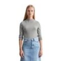 Langarmshirt MARC O'POLO DENIM "aus Organic Cotton-Stretch-Jersey", Damen, Gr. L, grau, Obermaterial: 96% Baumwolle, 4% Elasthan, unifarben, gerade, Shirts