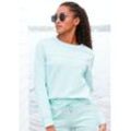 Sweatshirt H.I.S Gr. 32/34, grün (hellmint) Damen Sweatshirts mit Piping, Loungeanzug