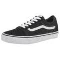 Sneaker VANS "Ward" Gr. 31,5, schwarz-weiß (schwarz, weiß), Leder, Schuhe Skaterschuh Schnürschuh Sneaker low