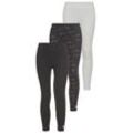 Leggings NIKE SPORTSWEAR "3 PK LEGGING" Gr. 104 (4), N-Gr, schwarz (black/grey) Kinder Hosen