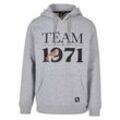 Kapuzensweatshirt STARTER BLACK LABEL "Starter Black Label Herren Starter team 1971 Hoody", Herren, Gr. L, grau (erdgrau), 65% Baumwolle, 35% Polyester, unifarben, Langarm, Sweatshirts