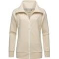 Sweatjacke RAGWEAR "Shocky", Damen, Gr. 5XL (50), beige, Obermaterial: 70% Baumwolle, 30% Polyester; Innenfutter: 70% Baumwolle, 30% Polyester, casual, lässig geschnitten hüftlang, hoch geschlossener Ausschnitt, Langarm eng Rippbündchen, Sweatjacken, sportliche Damen Zip-Hoodie mit Kordeln