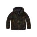 Allwetterjacke BRANDIT "Brandit Damen Kids Teddyfleecejacket Hood" Gr. 122/128, grün (woodland) Mädchen Jacken