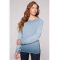 Rundhalspullover SOCCX Gr. L, blau (smoky sky) Damen Pullover aus Baumwolle