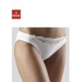 Slip NUANCE Gr. 32/34, 2 St., beige (2xcreme) Damen Unterhosen mit Spitzeneinsatz vorne