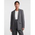 Longblazer PIECES "PCBOSELLA LS LOOSE BLAZER NOOS" Gr. M (38), grau (magnet), Damen, Obermaterial: 88% Polyester, 12% Elasthan, unifarben, Blazer, in leichter Oversize Form