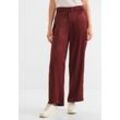 Culotte STREET ONE, Damen, Gr. 40, Länge 30, rot (schwarz foxy rot), Stoff, 100% Viskose, unifarben, casual, loose fit lang, Hosen, in Unifarbe