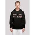 Kapuzenpullover F4NT4STIC "Make Love Not War Floral" Gr. M, schwarz, Herren, Obermaterial: 50% Baumwolle, 50% Polyester, Pullover, Print