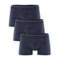 Boxershorts CALIDA "Pure & Style", Herren, Gr. S (46/48), blau (indigo mood), Single Jersey, Obermaterial: 94% Baumwolle, 6% Elasthan, unifarben, normal, Unterhosen, im attraktiven 3er-Pack