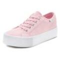 Sneaker LASCANA Gr. 36, rosa (rose), Damen, Obermaterial: 100% Textilmaterial. Futter: 100% Textilmaterial. Decksohle: 100% Textilmaterial. Laufsohle: 100% Synthetik, unifarben, Schuhe, Schnürhalbschuh, Freizeitschuh aus Textil mit Plateausohle