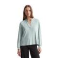 Blusenshirt MARC O'POLO "aus LENZING™ ECOVERO™", Damen, Gr. S, grün (hellgrün), Obermaterial: 94% Viskose, 6% Elasthan, unifarben, casual, relaxed fit, Langarm Bündchen, Shirts