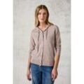 Cardigan CECIL Gr. L (42), beige (milky caramel melange), Damen, Stoff, 33% Polyester, 31% Polyacryl, 24% Baumwolle, 12% Nylon, unifarben, Strickjacken, mit dekorativer Knopfleiste