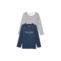 Sweatshirt MARC O'POLO "im 2er Pack" Gr. 104/110, blau Mädchen Sweatshirts