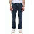 Straight-Jeans MUSTANG "Tramper Straigt", Herren, Gr. 34, Länge 32, blau (dunkel blau), Denim/Jeans, Obermaterial: 99% Baumwolle, 1% Elasthan, casual, straight fit, Jeans