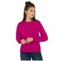 Sweatshirt TRIGEMA "TRIGEMA Dünnes Sweatshirt", Damen, Gr. L, pink (magenta), 50% Baumwolle, 50% Polyester, Basic, Sweatshirts