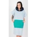 Poncho DEPROC ACTIVE "Badeponcho PARLEE BEACH", Damen, Gr. L(44/46), blau (hellblau), 100% Baumwolle Walkfrottier, sportlich, bequem, Kurzarm, Jacken, Badeponcho mit großer Kängurutasche und Innentasche