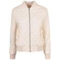 Allwetterjacke URBAN CLASSICS "Urban Classics Damen Ladies Diamond Quilt Nylon Jacket" Gr. L, beige (sandweiß), Damen, 100% Polyester, unifarben, Jacken