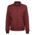 Allwetterjacke URBAN CLASSICS "Urban Classics Damen Ladies Diamond Quilt Nylon Jacket" Gr. L, rot (burgundy), Damen, 100% Polyester, unifarben, Jacken