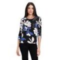 3/4-Arm-Shirt BETTY BARCLAY "Betty Barclay Basic Shirt mit Print" Gr. 36, schwarz (schwarz, blau) Damen Shirts Rippbündchen