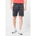 Shorts STREET ONE MEN, Herren, Gr. 30, Kurz, grau (coal grau), Web, 97% Baumwolle, 3% Elasthan, unifarben, casual, regular fit kurz, Hosen, mit Blätterprint