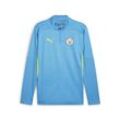 T-Shirt PUMA "Manchester City Trainingsoberteil Herren" Gr. L, blau (magic gelb glow) Herren Shirts