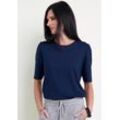 T-Shirt SEIDEL MODEN Gr. 38, blau (navy) Damen Shirts mit Rundhalsausschnitt, MADE IN GERMANY