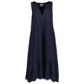 Sommerkleid BLUE SEVEN "Blue Seven Maxikleid MARINA" Gr. 38, blau (595 - nachtblau) Damen Kleider