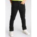 Stretch-Hose ARIZONA "Basic Jeans für Jungen", Jungen, Gr. 146, N-Gr, schwarz, Denim/Jeans, Obermaterial: 98% Baumwolle, 2% Elasthan, used, Basic, regular fit, Hosen, regular fit mit schmalem Bein