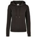 Kapuzenpullover URBAN CLASSICS "Urban Classics Damen Ladies Organic Hoody", Damen, Gr. L, schwarz, 100% Baumwolle, unifarben, casual, normal, ohne Ausschnitt, Langarm, Pullover