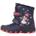 Winterboots KAPPA Gr. 34, blau (navy, pink), Synthetik, bedruckt, Schuhe, - mit kuschelig-warmem Webpelzfutter